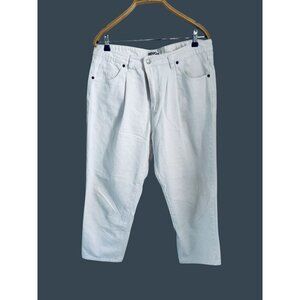 Roucha Womens Denim Cropped Jeans 100% Cotton Casual Style White Size C/Large